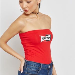 Forever 21 Red ‘Tokyo’ Bandeu Top